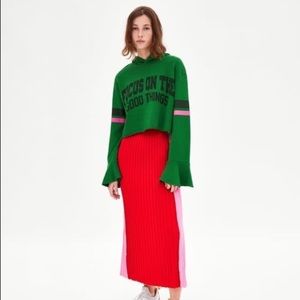 Zara Graphic Hoodie Focus On The Good Things M